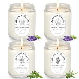 Paquete de 4 velas aromáticas para el hogar vela de lavanda