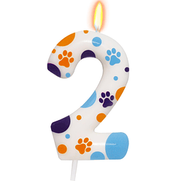 Velas de cumpleaños con temática de pata de perro azul sumin