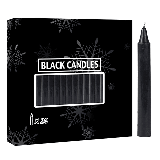 20 velas negras rituales mágicos pequeñas mini velas de cari