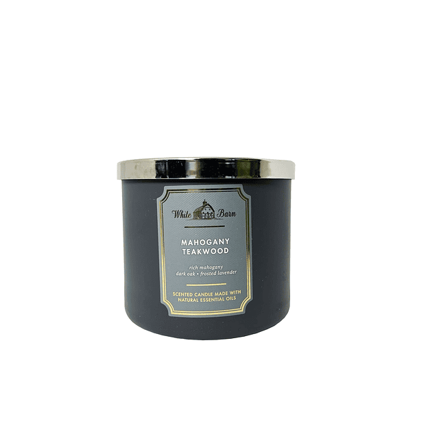 Vela perfumada de madera de teca y caoba White Barn vela uni