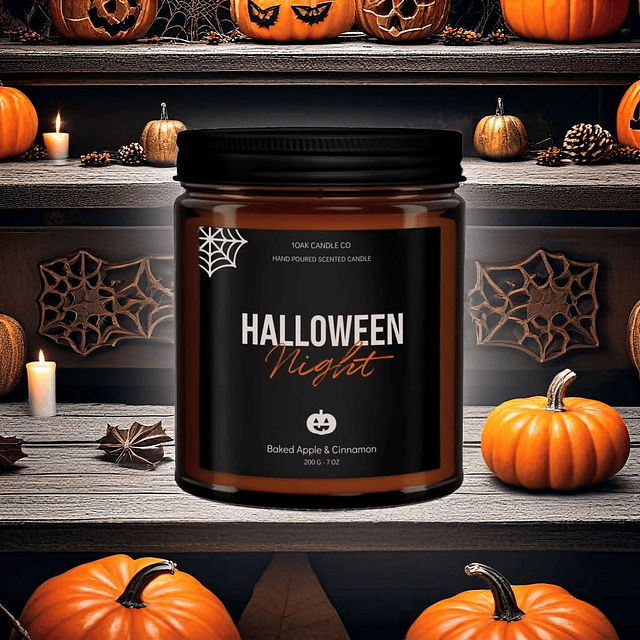 Velas perfumadas de Halloween 7 oz canela de manzana hornead