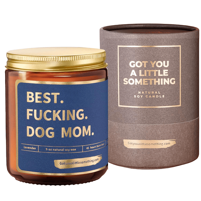 Best Dog Mom Divertida vela de soja perfumada de lavanda y v