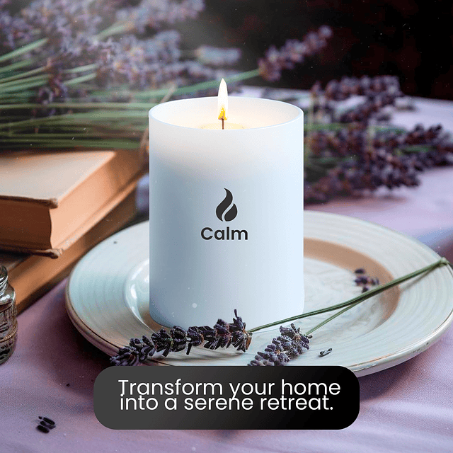 Velas aromáticas calmantes para el hogar Vela de lavanda alb