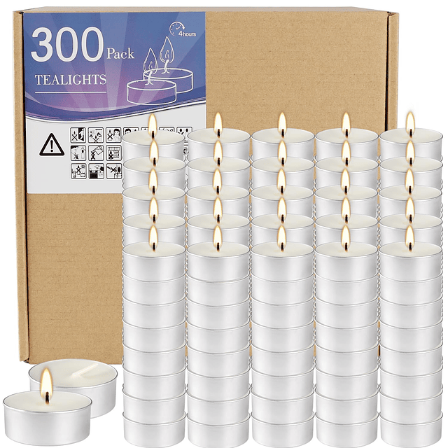 Juego de 300 velas blancas sin perfume vela votiva pequeña p