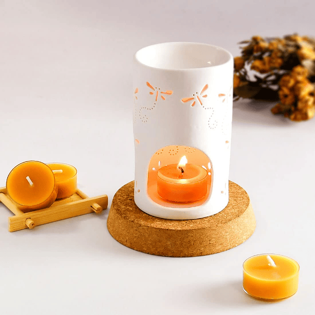 25 velas candelitas de cera de abejas pura aroma natural taz