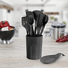 MegaChef Tool Juego de utensilios de cocina, 12 piezas, negr