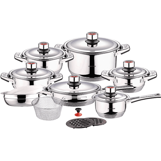 Juego de utensilios de cocina de acero inoxidable de 18 piez