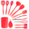 MegaChef Tool Juego de utensilios de cocina, 12 piezas, rojo