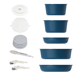 Juego de utensilios de cocina antiadherentes desmontables, o