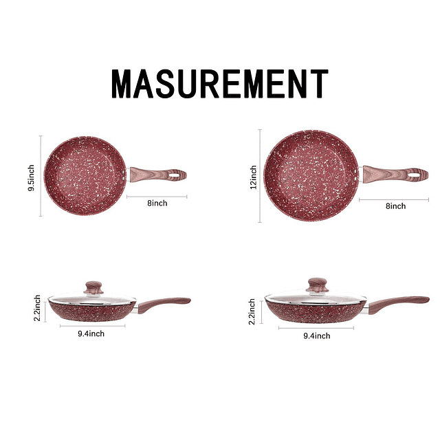 Juegos de utensilios de cocina antiadherentes para freír de