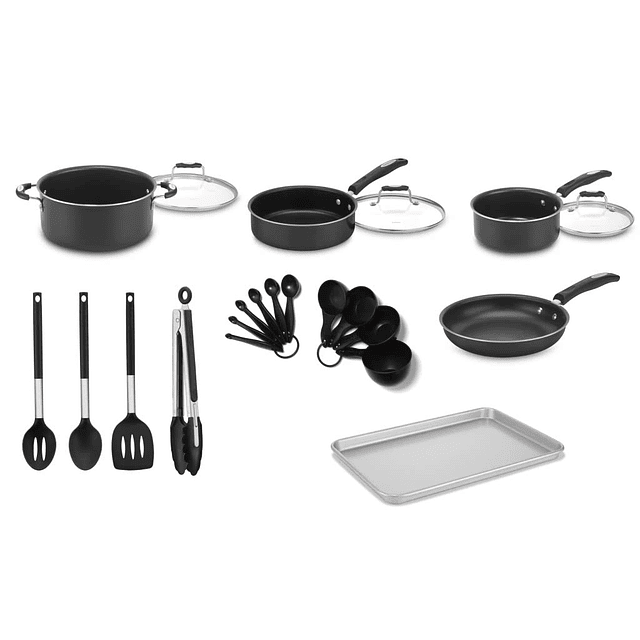 P55-22BK Juego completo de utensilios de cocina antiadherent