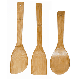 IMUSA USA Juego de cucharas de cocina de 3 piezas, bambú