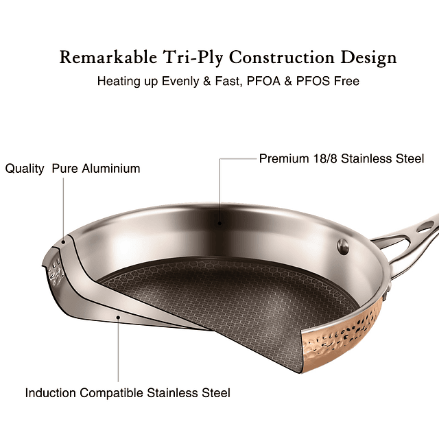 Juego de utensilios de cocina de acero inoxidable martillado