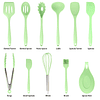 MegaChef Tool Juego de utensilios de cocina, 12 piezas, verd