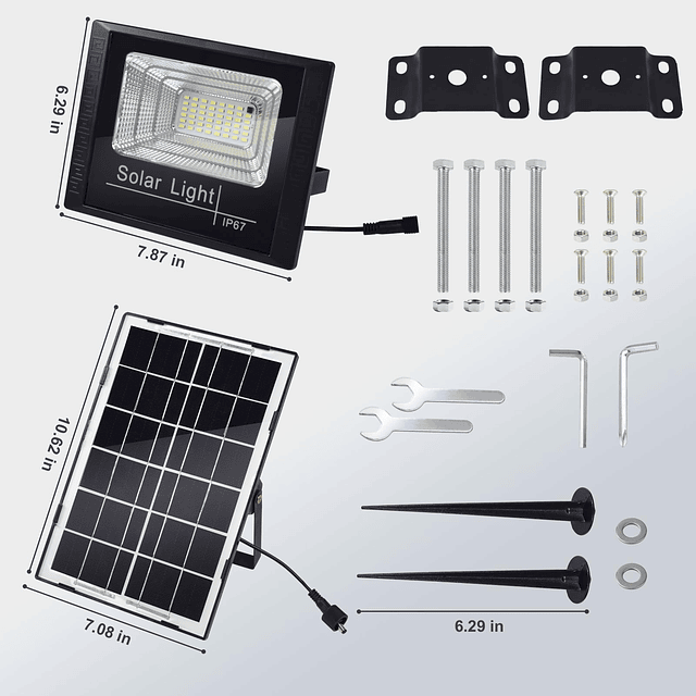 Luz solar para asta de bandera, 2980 lúmenes, luz para asta