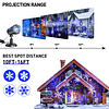 Luces de proyector de Navidad al aire libre blanco azul copo