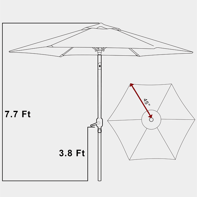 Sombrilla de Patio con Mesa de Mercado Solar para Exteriores