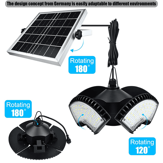 Luz solar para cobertizo de jardín IP65 para exteriores e in