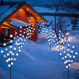 Paquete de 8 luces solares de copo de nieve de Navidad, luce