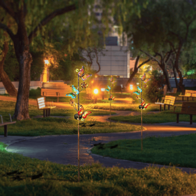 Luces solares de jardín, paquete de 2 luces de estaca de mar