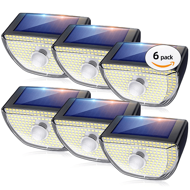 Luces solares con sensor de movimiento, 200 LED, luces solar