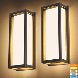 Rosykite Aplique de pared LED regulable para exteriores, luc