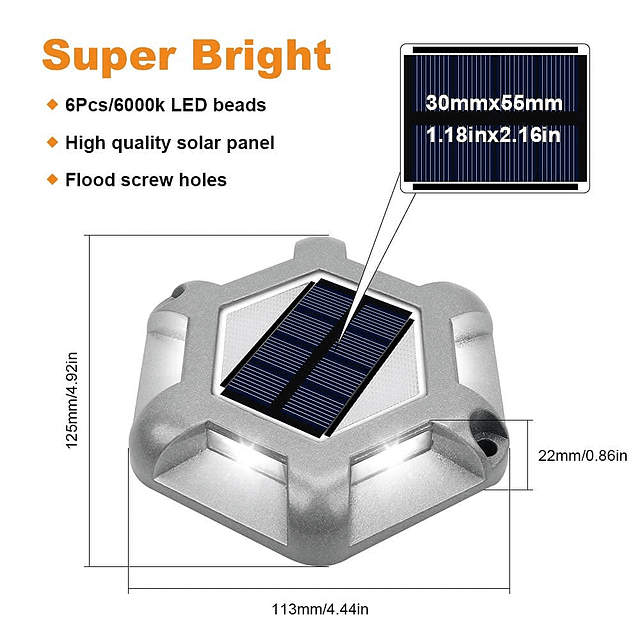 Paquete de 16 luces solares para cubierta de muelle, paquete