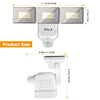 Luces de inundación con pilas para exteriores, 1500 lm, regu