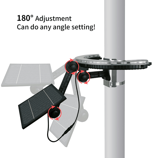 Luz solar para asta de bandera, 2320 lúmenes, 16 LED, 26 pul