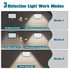 Luces solares para exteriores, sensor de movimiento, 800 lúm