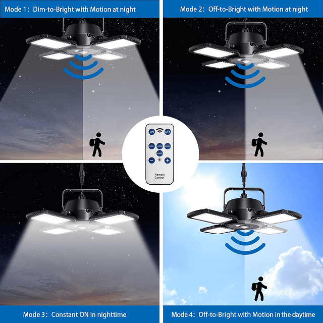 Luces solares con sensor de movimiento para cobertizo, grane