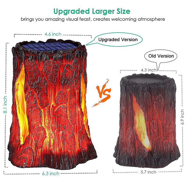 Luces solares para exteriores, mejoradas, de mayor tamaño, c