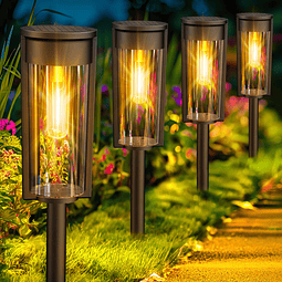 Luces solares para caminos al aire libre mejoradas, paquete