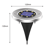 Elite 8LED Luz solar de suelo de acero inoxidable para céspe