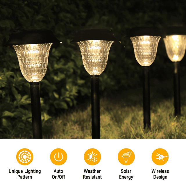 Luces solares para caminos al aire libre, luces LED superbri