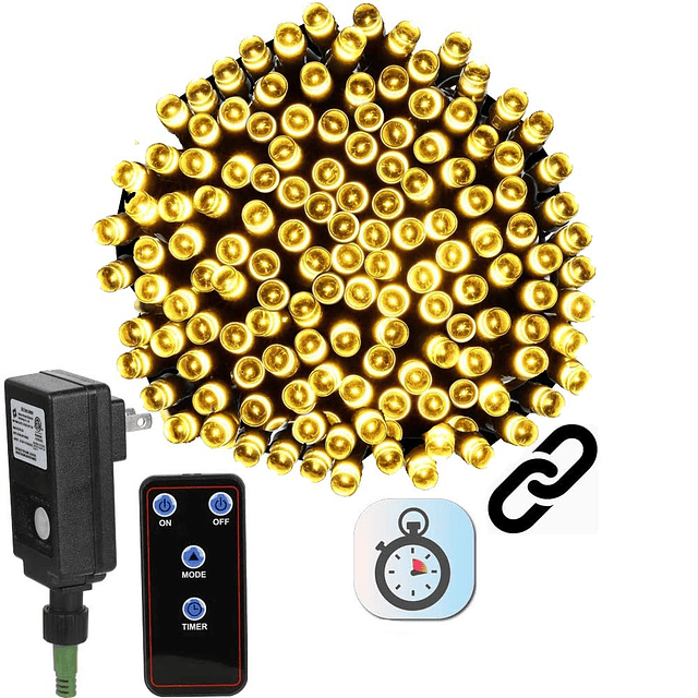 Luces LED de Navidad al aire libre 72 pies 200 LED Cadena de