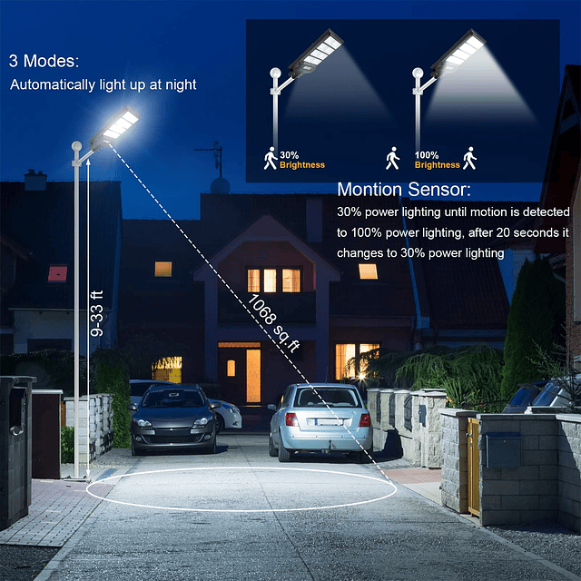 1500W Luces solares para exterior 150000LM Luz de calle sola