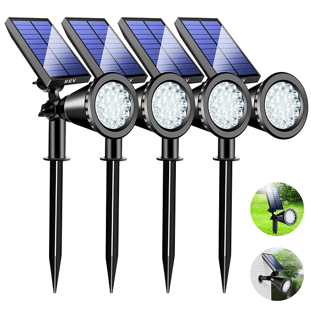 Focos solares de 800 lúmenes para exteriores, 18 luces LED s