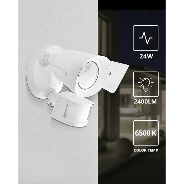 Luces LED de seguridad Luz con sensor de movimiento para ext