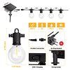 Guirnaldas de luces solares para exteriores, impermeables, I