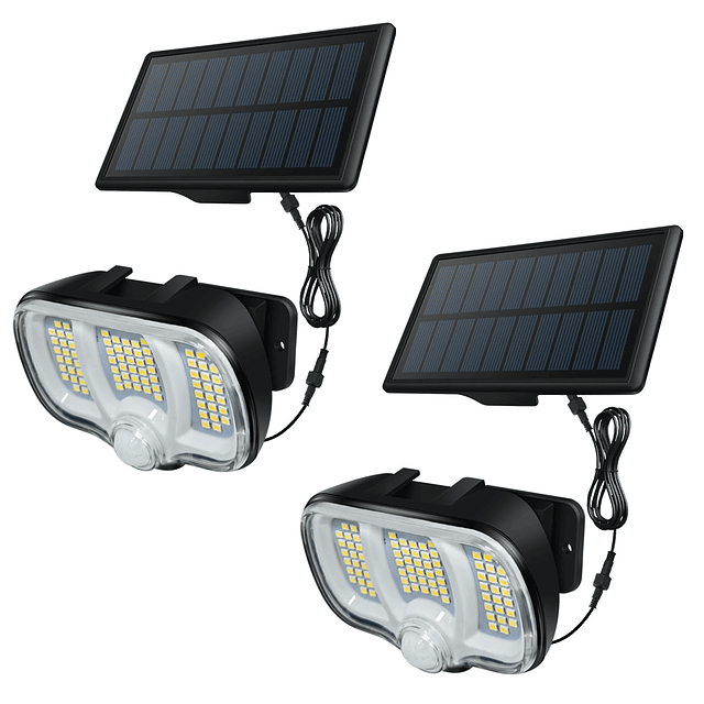 Luces solares para exteriores, paquete de 2 luces de inundac