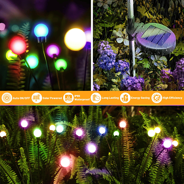 Decoraciones de luces solares para jardín al aire libre: Luz