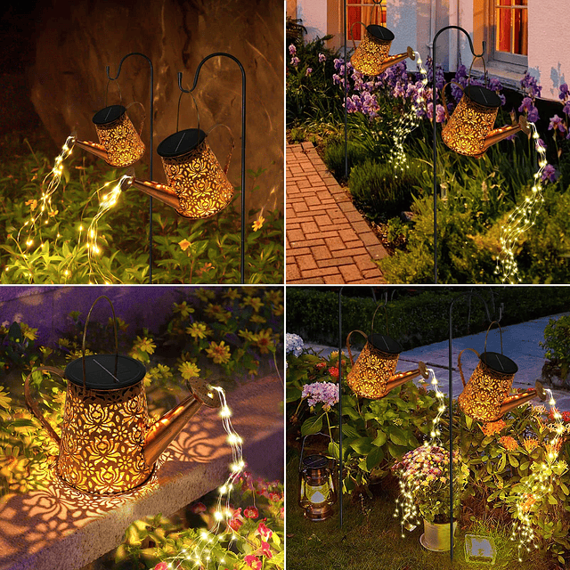 Regadera solar, luces de jardín para patio exterior, decorat