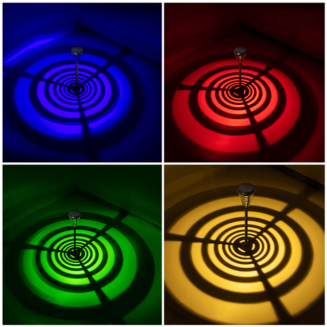 Paquete de 2 luces solares para caminos, nuevas luces RGB me