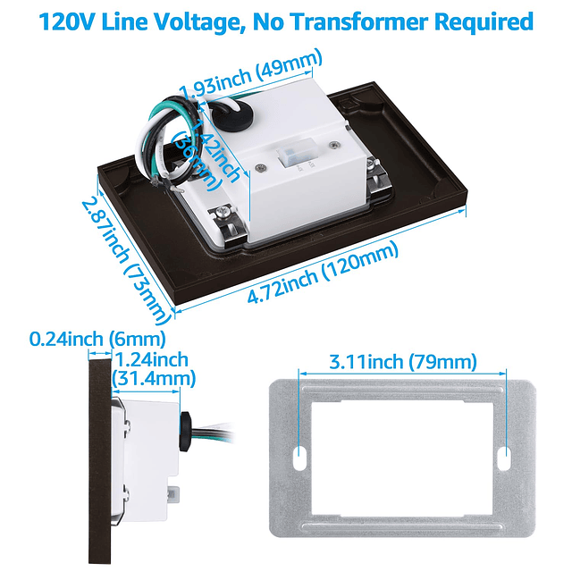 Premium Series 5CCT 120V LED Luces de paso Regulable 3.5W Lu