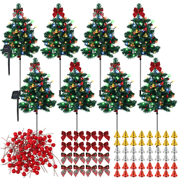 8 piezas de luces solares para árbol de Navidad, decoracione