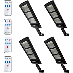 Paquete de 4 luces solares de calle para exteriores, 180 LED