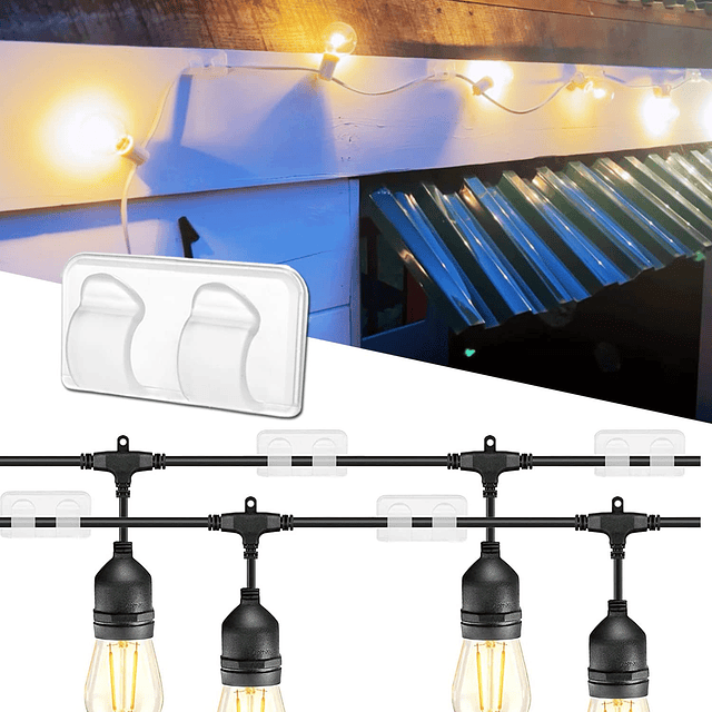 Ganchos para luces de cadena al aire libre Clips de luz gran