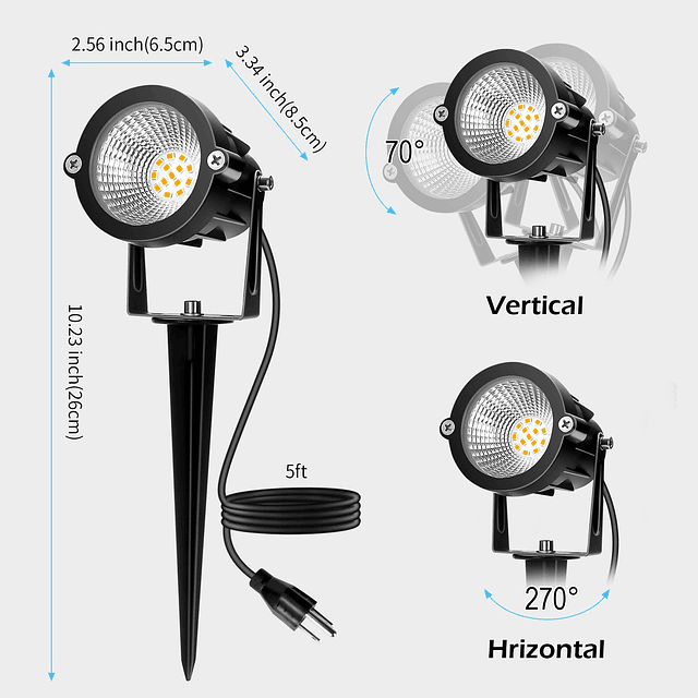 Focos para exteriores: Foco LED de 10 W, 1000 lm, para exter