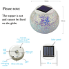 Luz de mesa de bola de vidrio solar que cambia de color Lámp